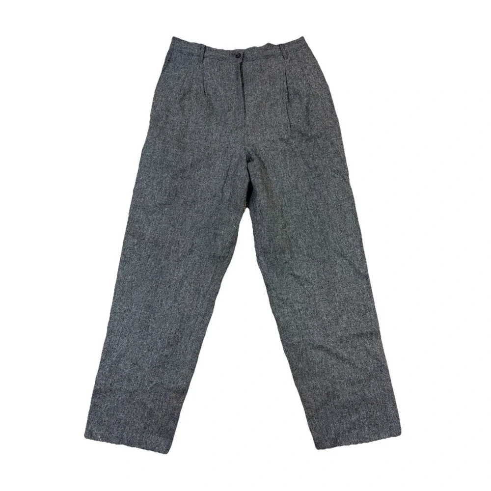 Prophecy‎ by Sag Harbor Pleated Pants Womens 14 Grey Excellent Wool Blend Tweed